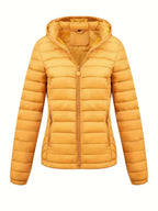 Women's Fitted Faux Fur Hooded Puffer Jacket
