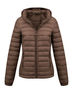 Women's Fitted Faux Fur Hooded Puffer Jacket