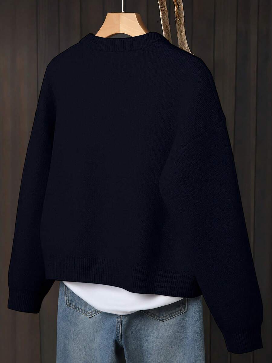 Women's Knit Relaxed Fit Button-Front Cardigan