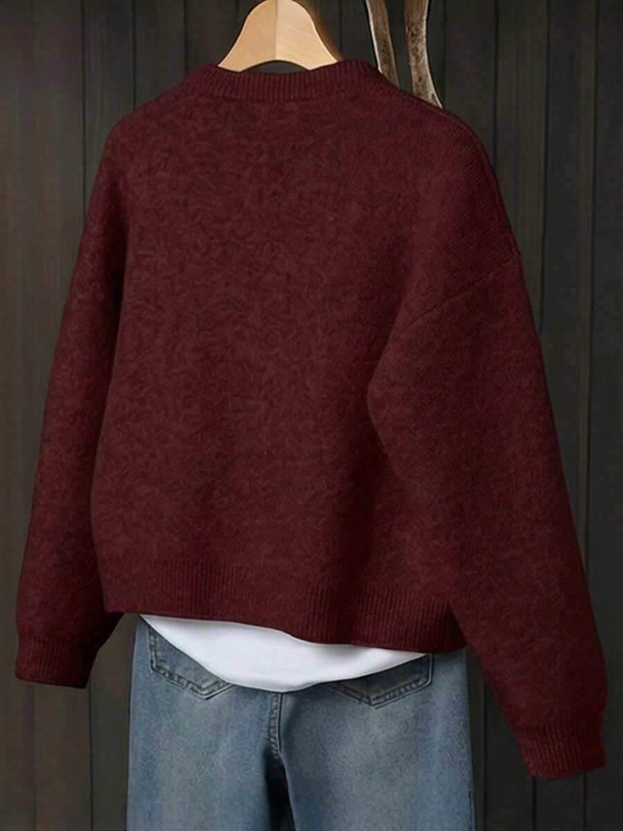 Women's Knit Relaxed Fit Button-Front Cardigan
