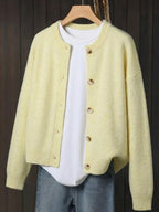 Women's Knit Relaxed Fit Button-Front Cardigan