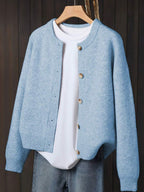 Women's Knit Relaxed Fit Button-Front Cardigan