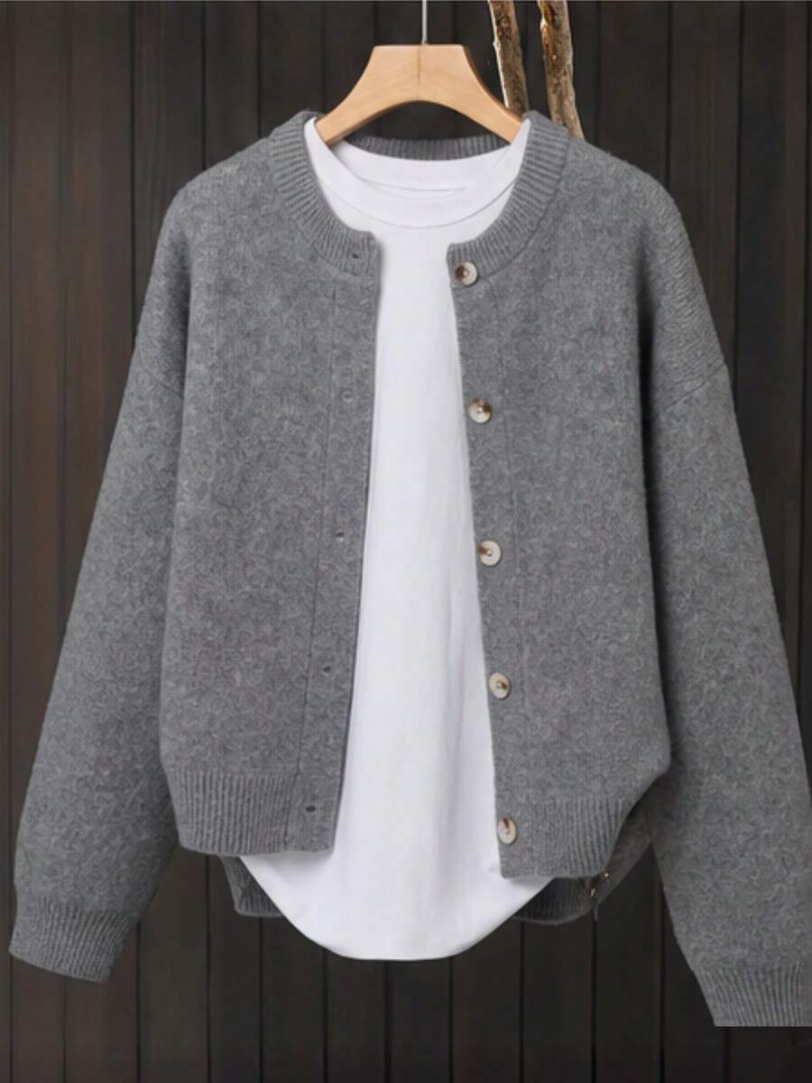 Women's Knit Relaxed Fit Button-Front Cardigan