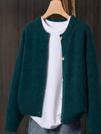 Women's Knit Relaxed Fit Button-Front Cardigan