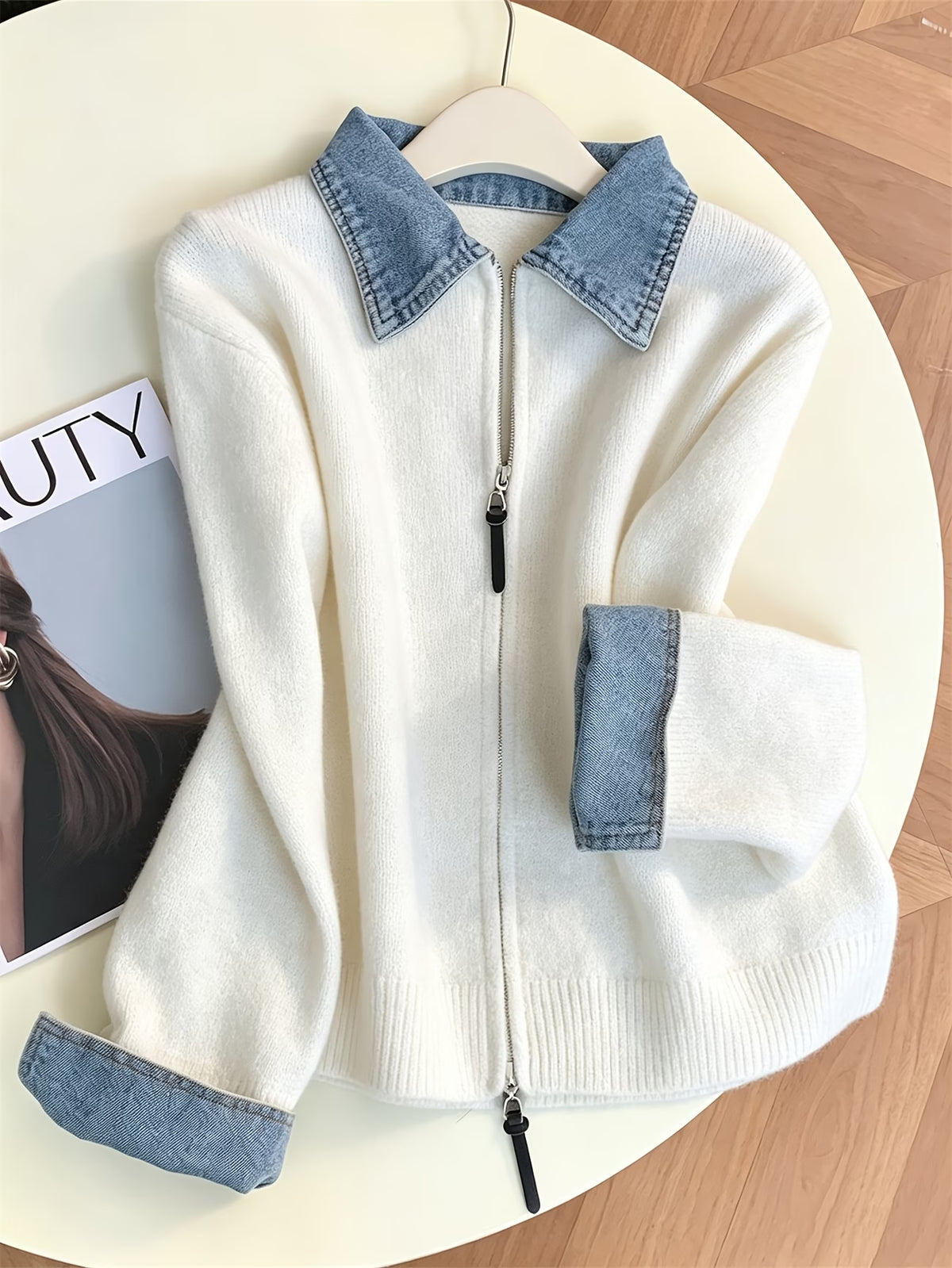 Women's Knit Relaxed Fit Full-Zip Cardigan