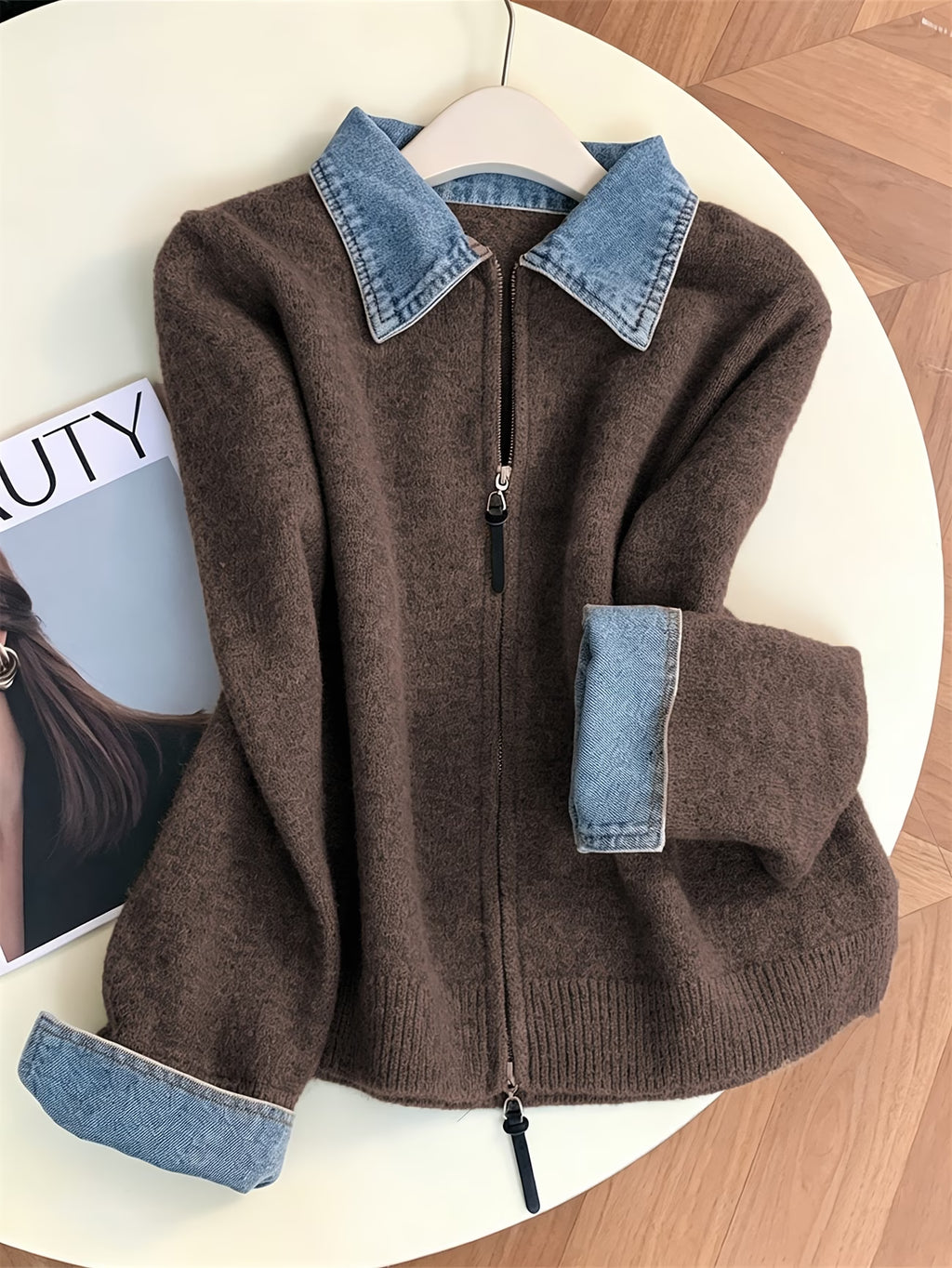 Women's Knit Relaxed Fit Full-Zip Cardigan