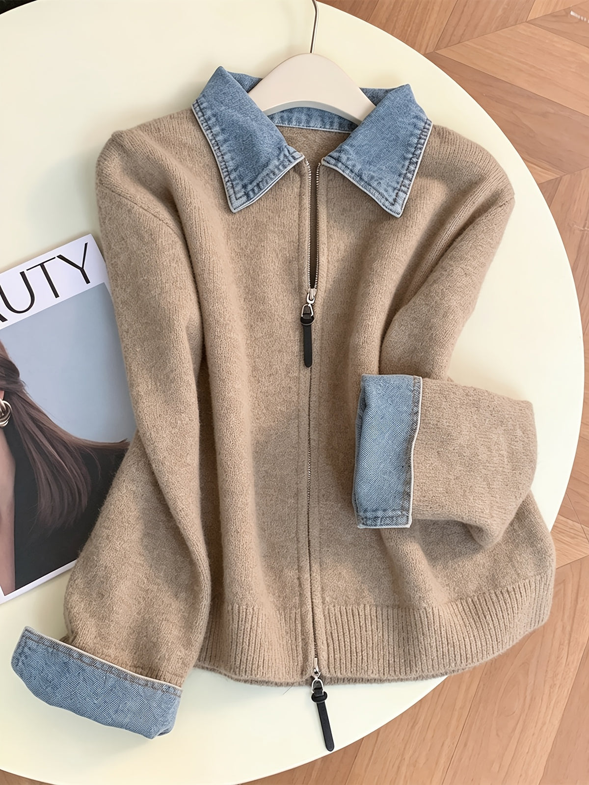 Women's Knit Relaxed Fit Full-Zip Cardigan