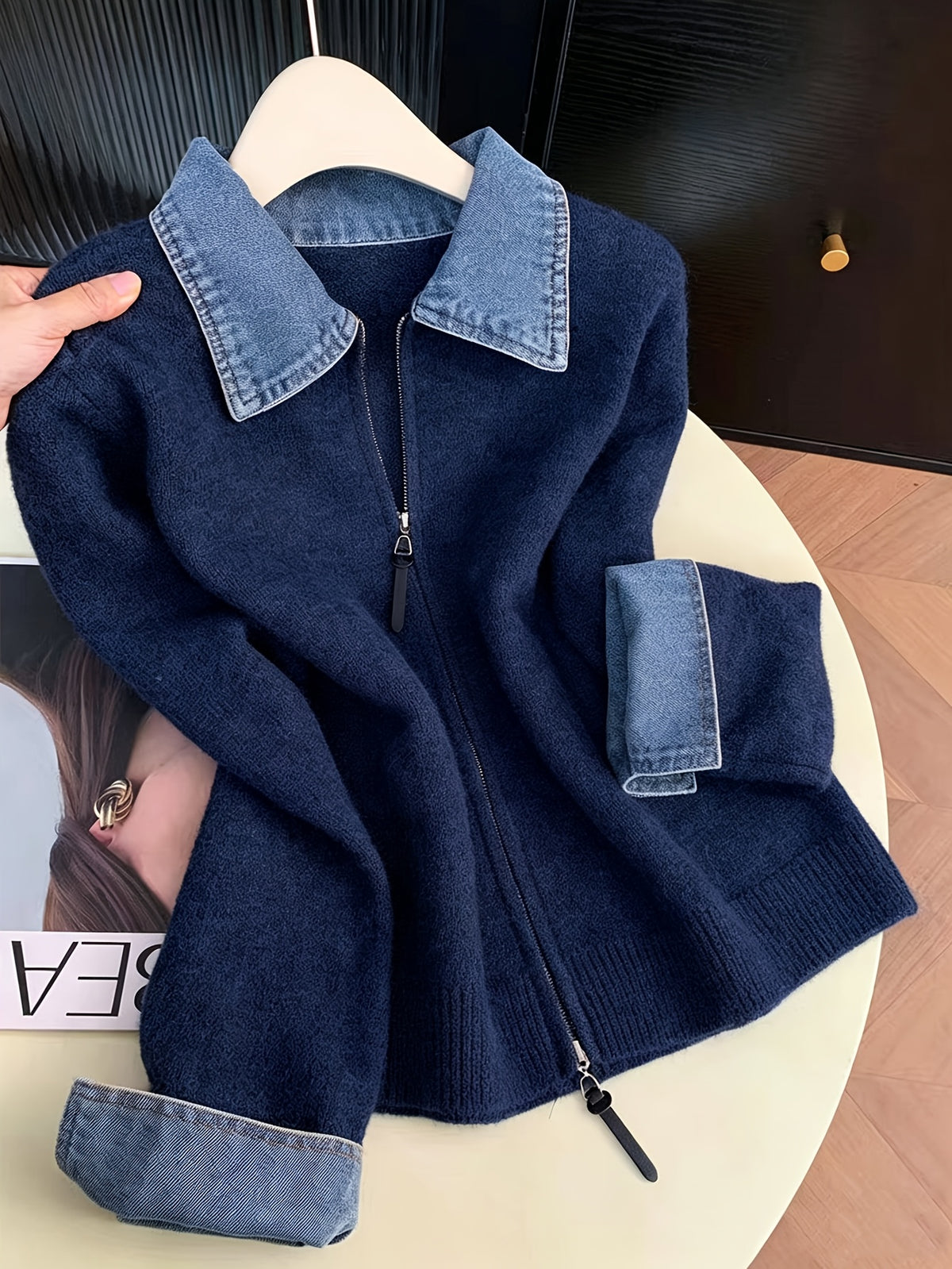 Women's Knit Relaxed Fit Full-Zip Cardigan