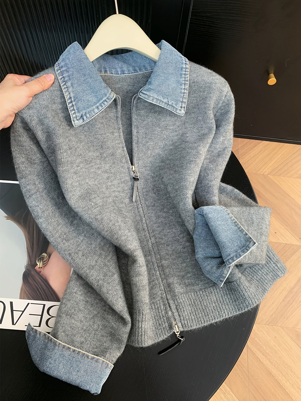 Women's Knit Relaxed Fit Full-Zip Cardigan
