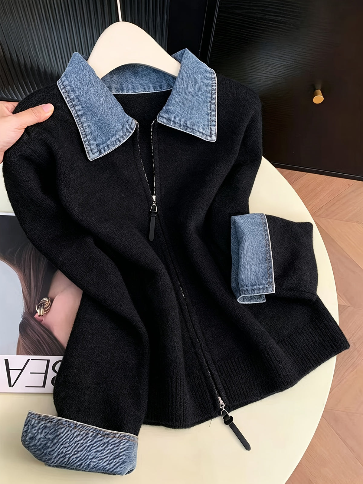 Women's Knit Relaxed Fit Full-Zip Cardigan