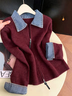 Women's Knit Relaxed Fit Full-Zip Cardigan