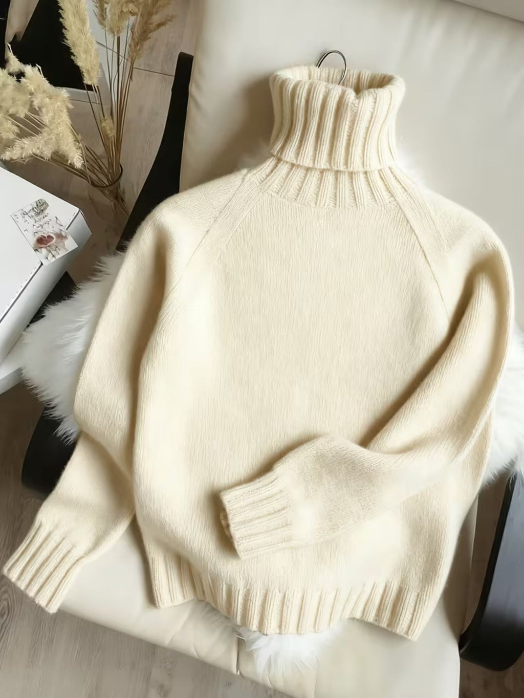 Women's Knit Relaxed Fit Turtleneck Sweater