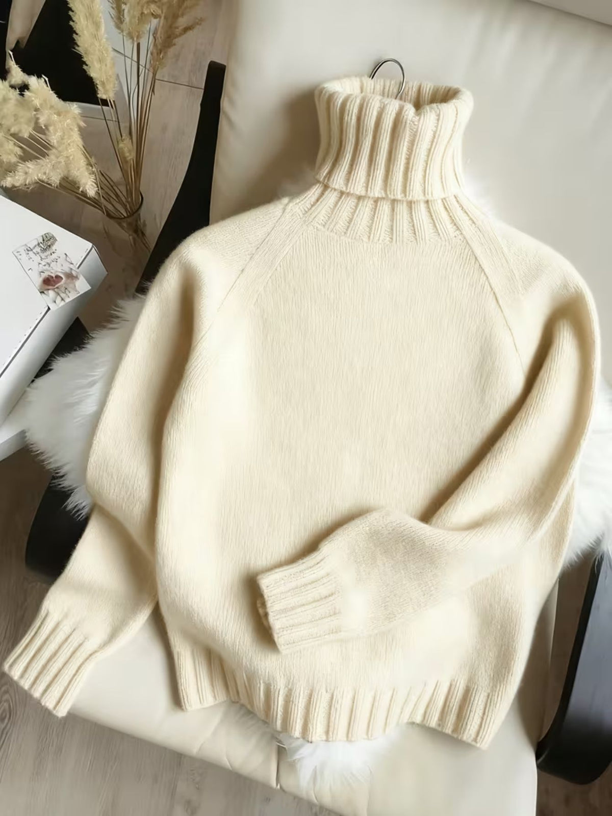Women's Knit Relaxed Fit Turtleneck Sweater
