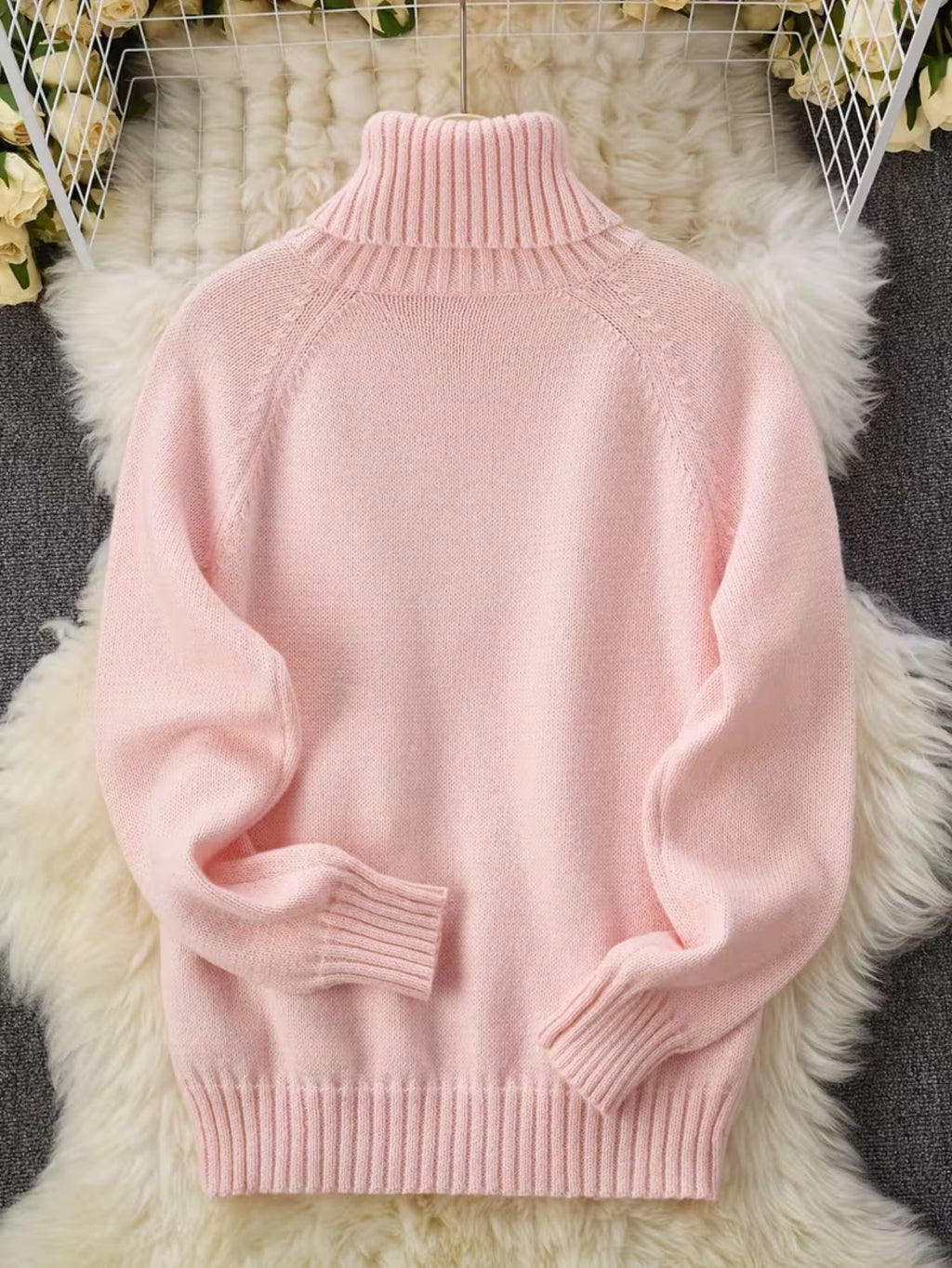 Women's Knit Relaxed Fit Turtleneck Sweater