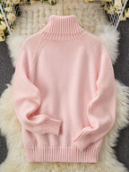 Women's Knit Relaxed Fit Turtleneck Sweater
