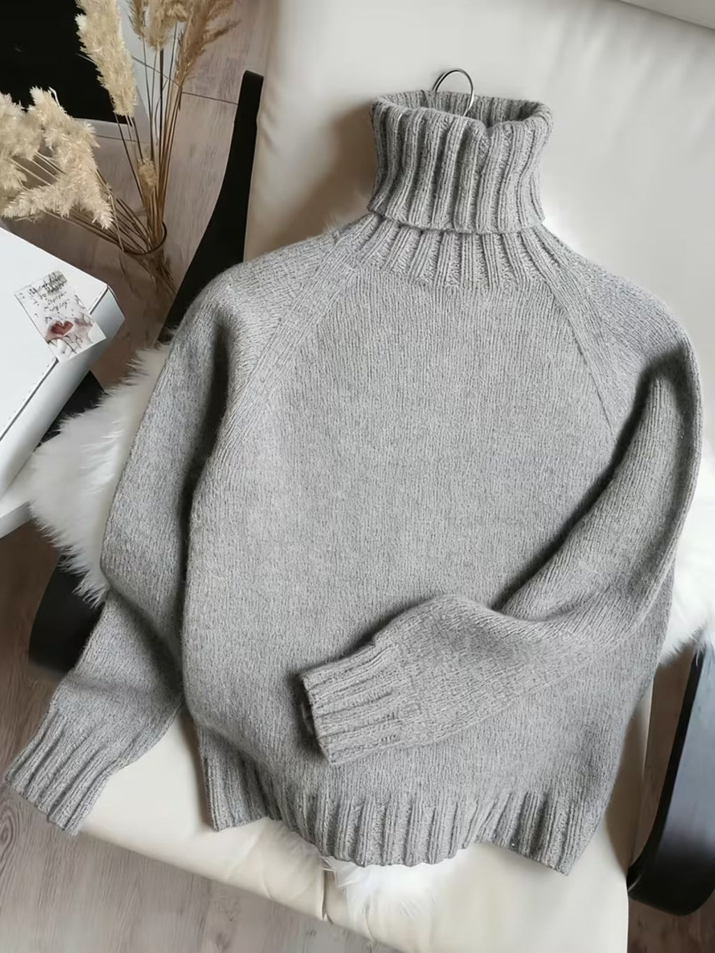 Women's Knit Relaxed Fit Turtleneck Sweater