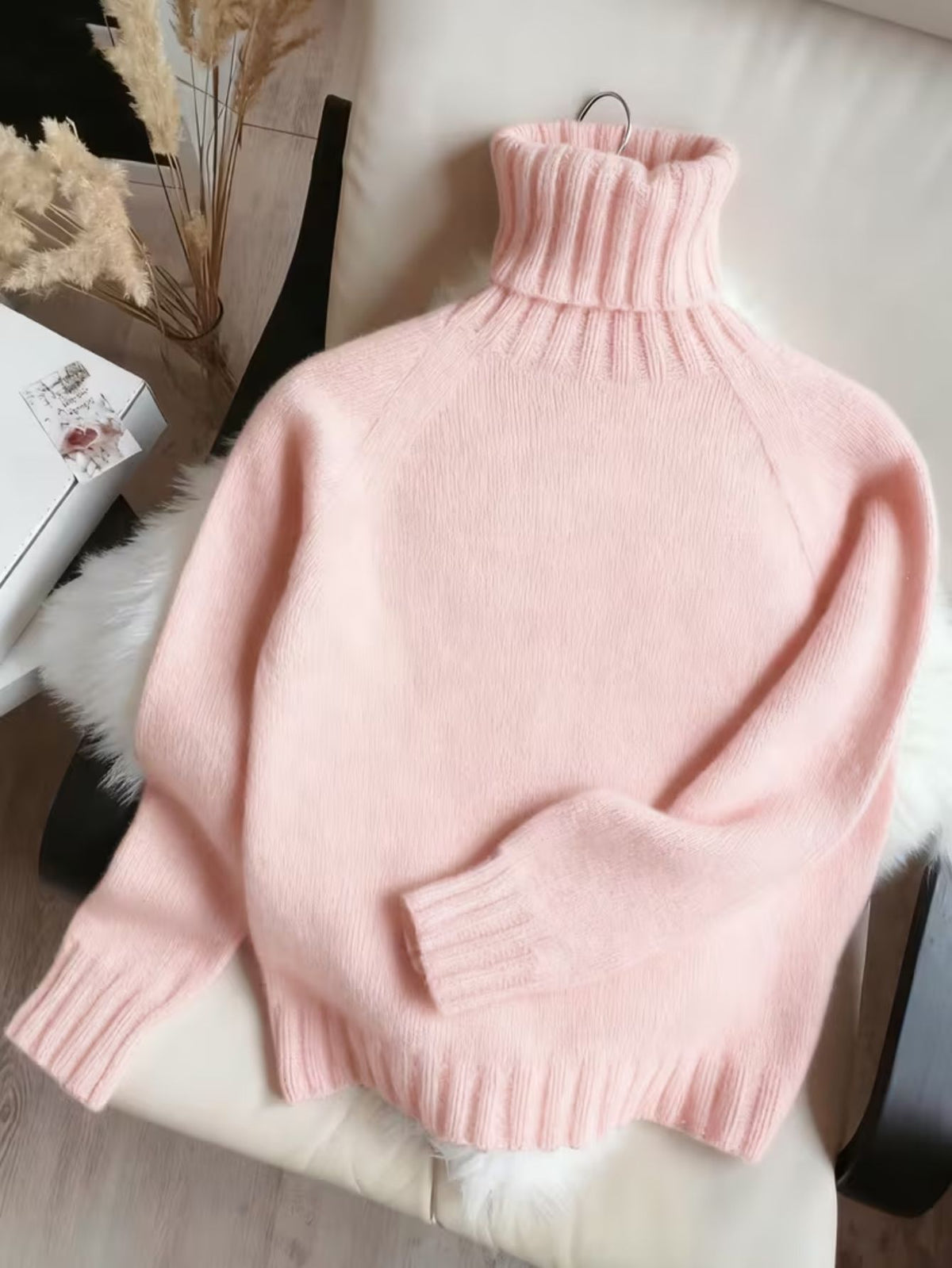 Women's Knit Relaxed Fit Turtleneck Sweater