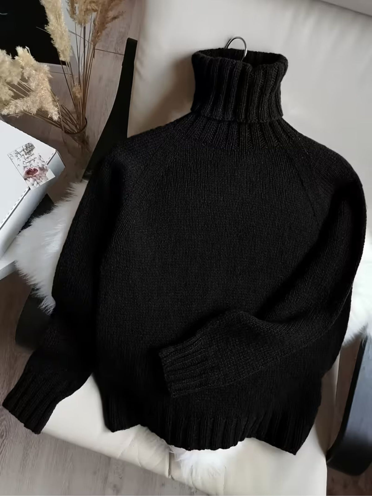 Women's Knit Relaxed Fit Turtleneck Sweater