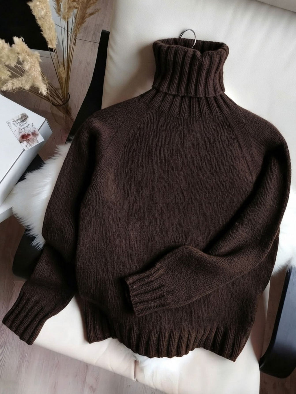 Women's Knit Relaxed Fit Turtleneck Sweater