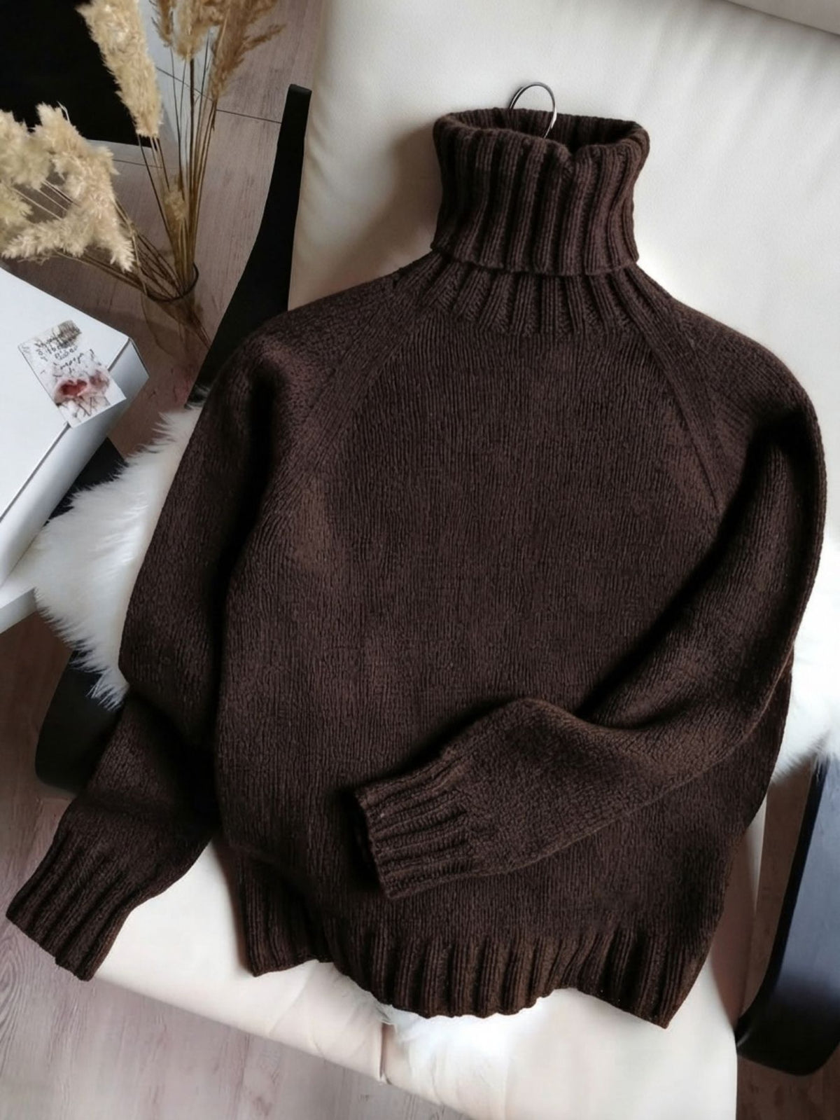 Women's Knit Relaxed Fit Turtleneck Sweater