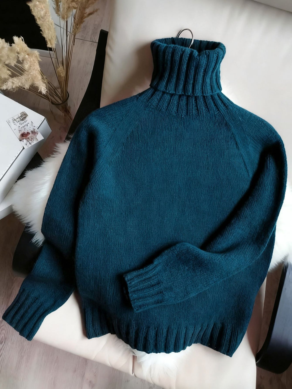 Women's Knit Relaxed Fit Turtleneck Sweater