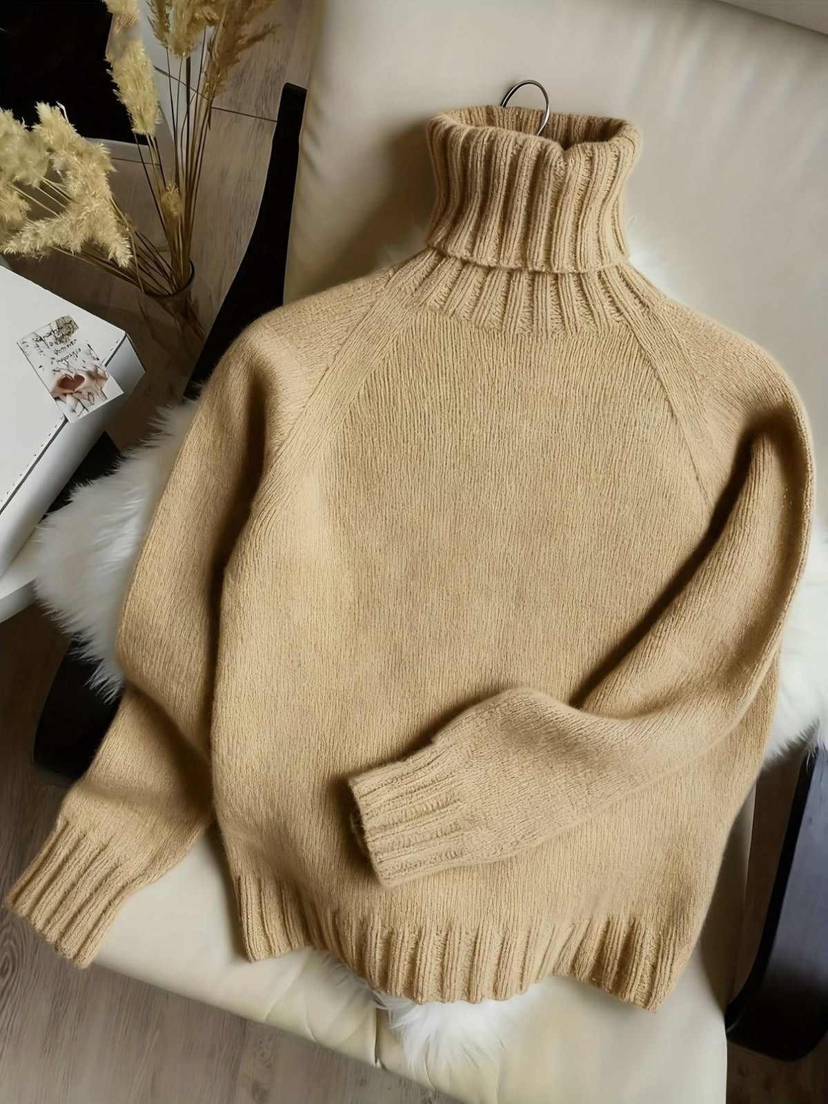 Women's Knit Relaxed Fit Turtleneck Sweater