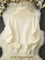 Women's Knit Relaxed Fit Turtleneck Sweater