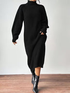 Women's Ribbed Relaxed Fit Maxi Sweater Dress