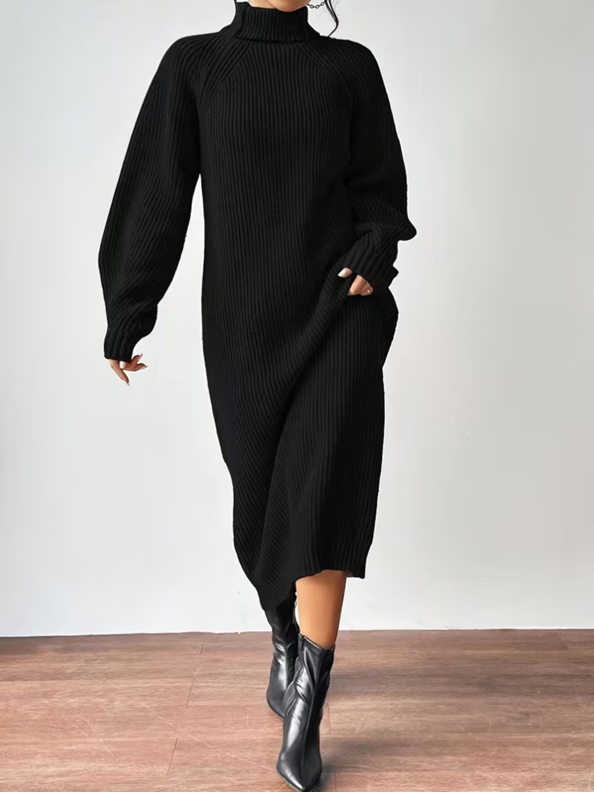 Women's Ribbed Relaxed Fit Maxi Sweater Dress