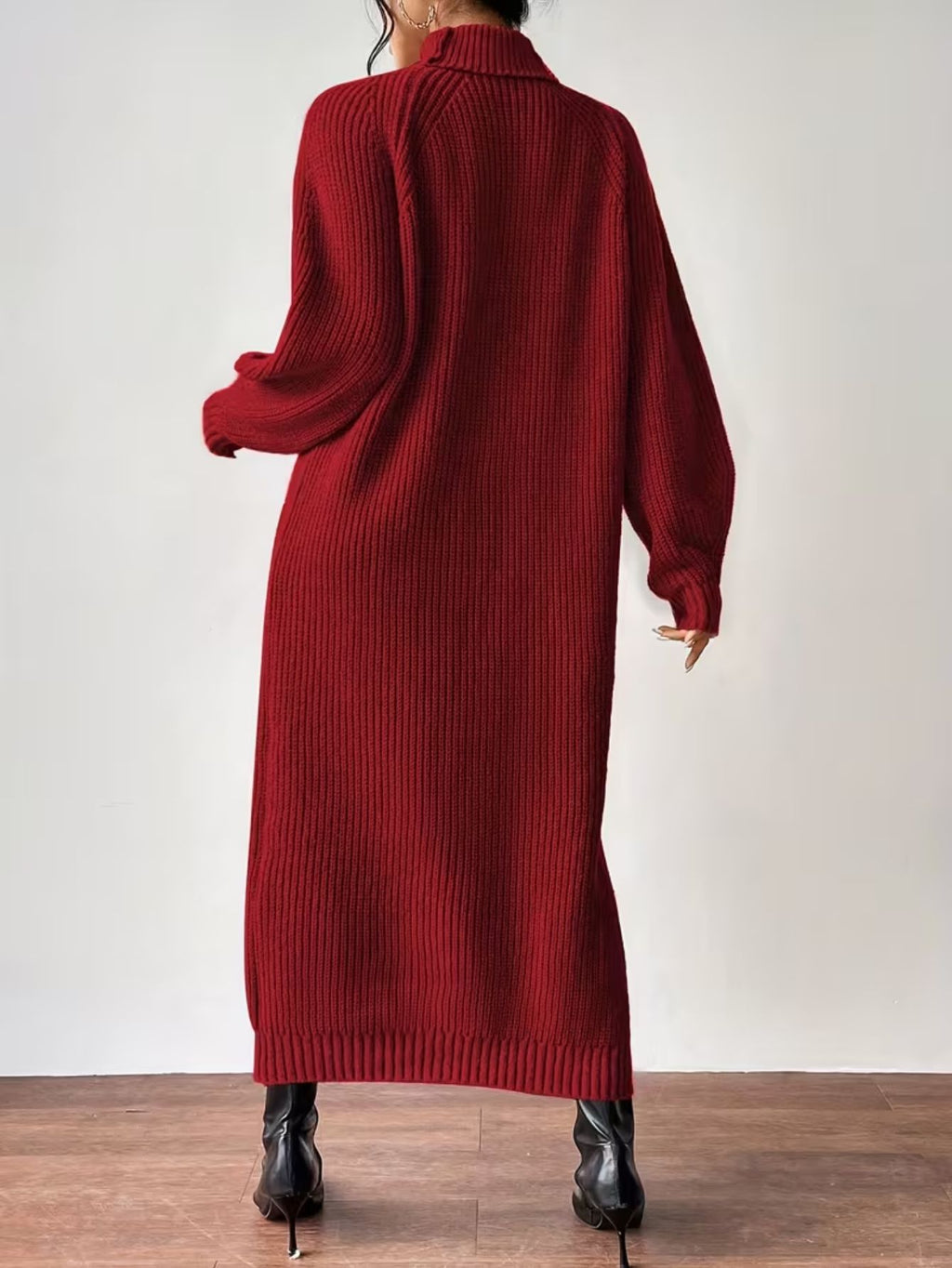 Women's Ribbed Relaxed Fit Maxi Sweater Dress