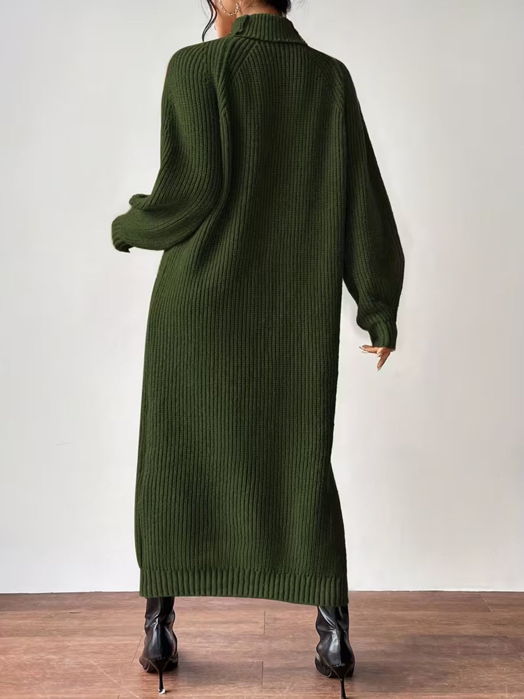 Women's Ribbed Relaxed Fit Maxi Sweater Dress