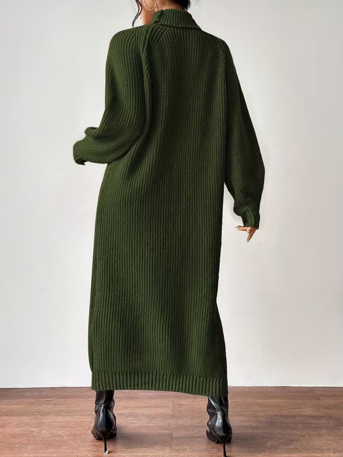 Women's Ribbed Relaxed Fit Maxi Sweater Dress
