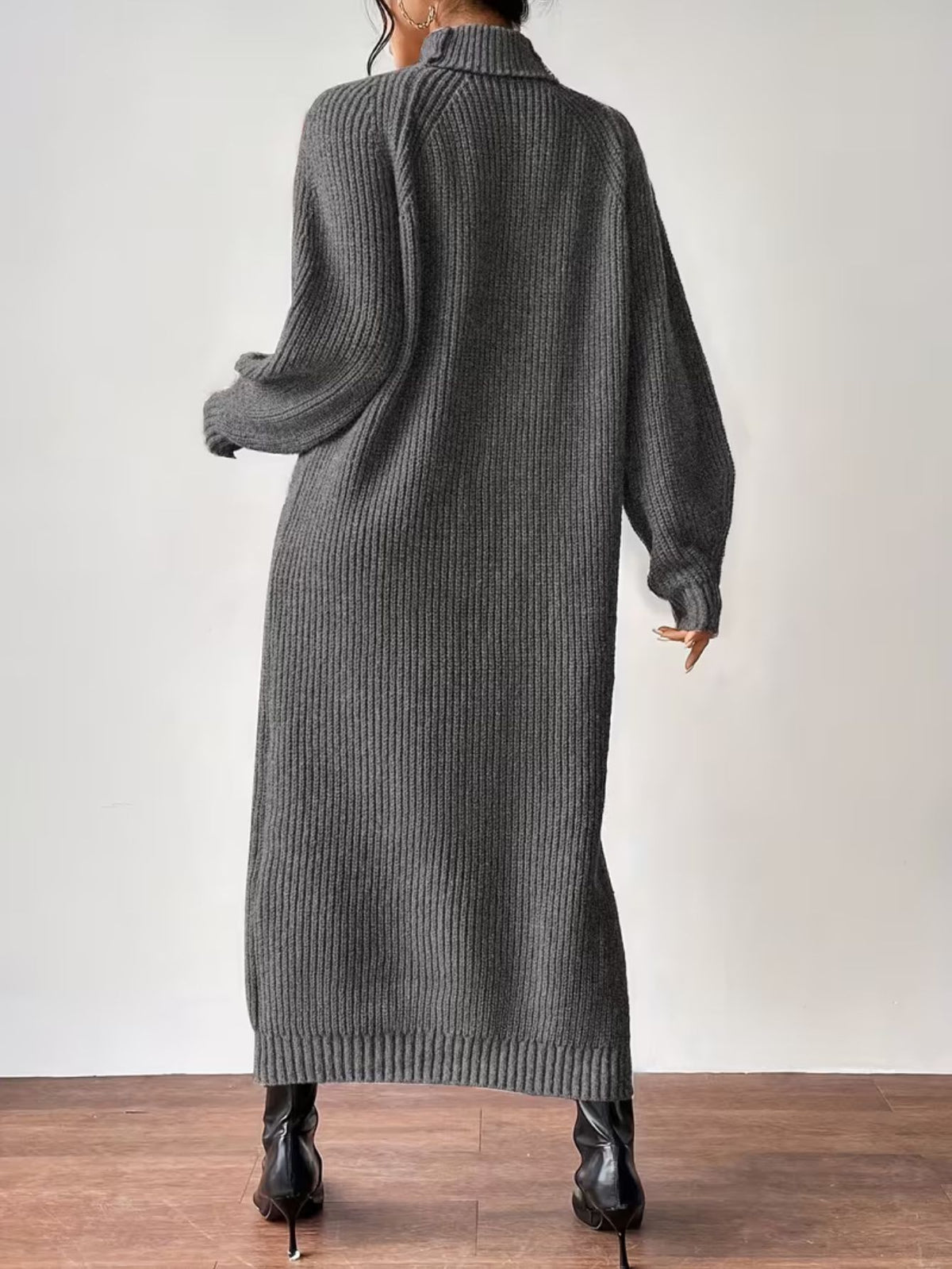 Women's Ribbed Relaxed Fit Maxi Sweater Dress