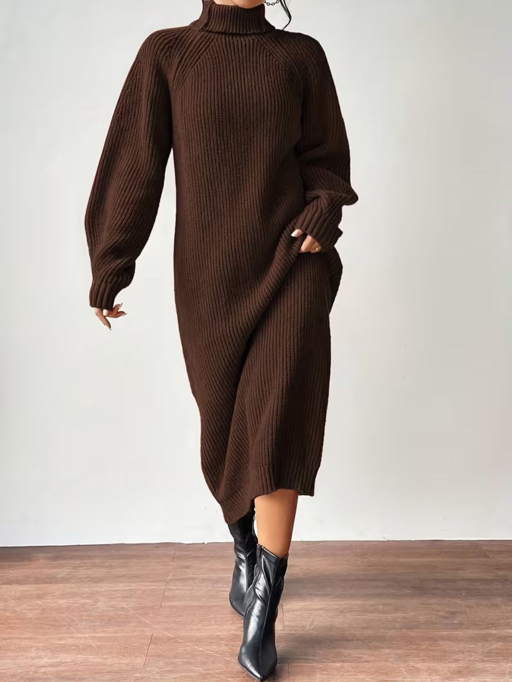 Women's Ribbed Relaxed Fit Maxi Sweater Dress