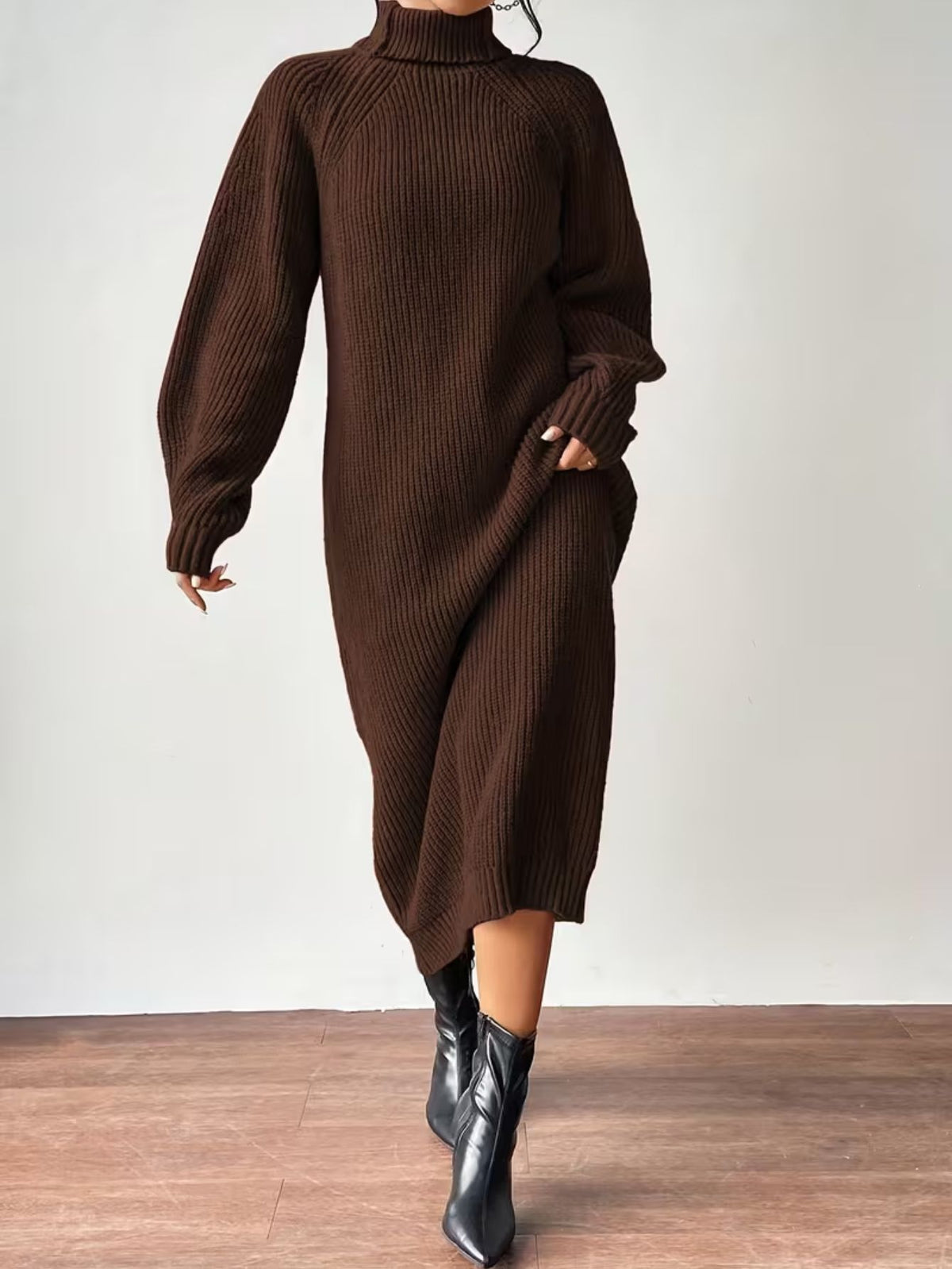 Women's Ribbed Relaxed Fit Maxi Sweater Dress