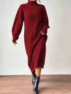Women's Ribbed Relaxed Fit Maxi Sweater Dress