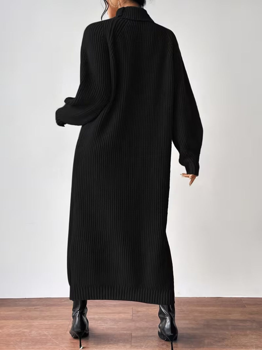 Women's Ribbed Relaxed Fit Maxi Sweater Dress
