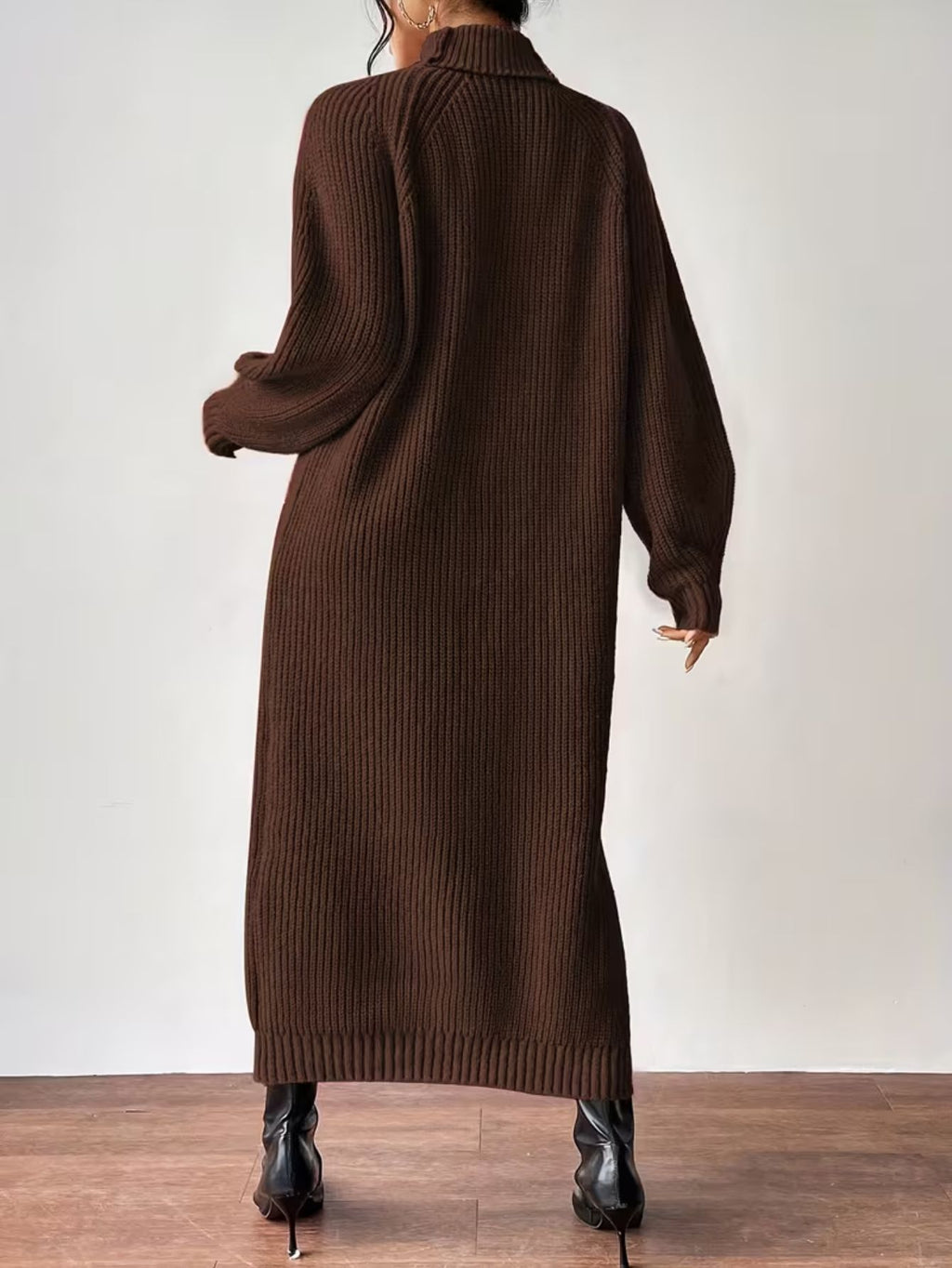Women's Ribbed Relaxed Fit Maxi Sweater Dress